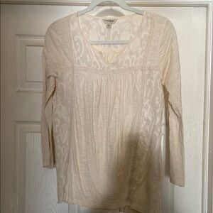Lucky Brand Ivory Patterned Blouse